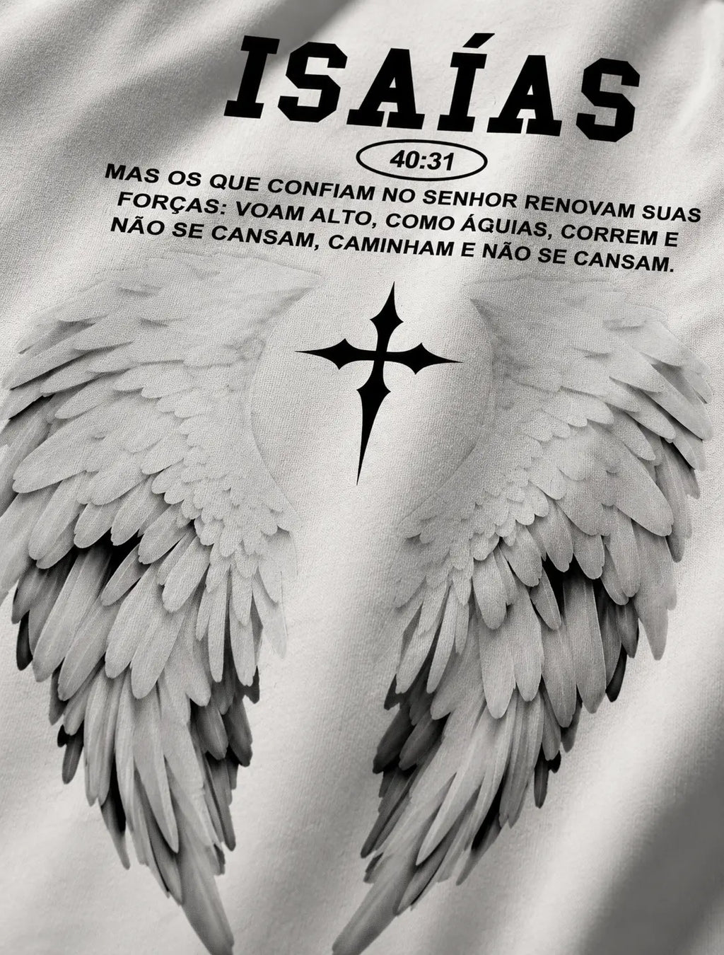 KAIRO® Camiseta Branca Oversized - Isaías 40:31