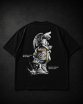 Versão preta da camiseta KAIRO GUIDED com estampa de anjo nas costas.